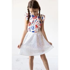 Mila & Rose Girl's White sequin skirt 3T NWT